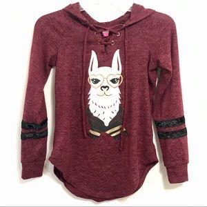 Llama Graphic Hooded Sweatshirt